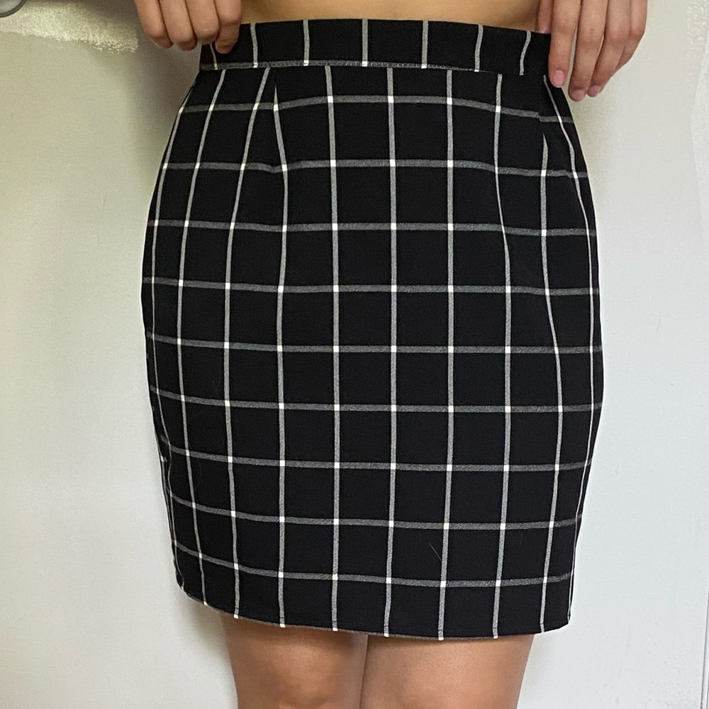 Black and white square skirt